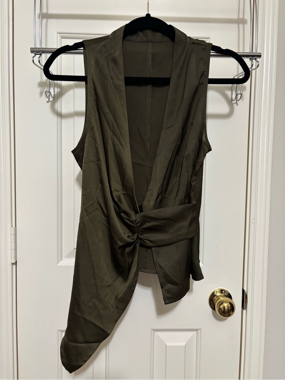 Commense Green Satin Blouse